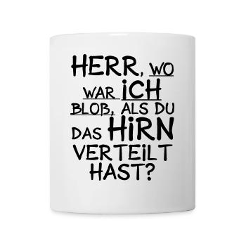 Hirn Gehirn Schlau Dumm - Tasse - Weiß - Vorne
