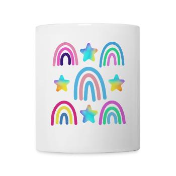 arc-en-ciel coloré et étoiles - Mug blanc - blanc - Devant