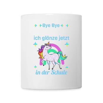 Bye Bye Kindergarten Glitter Unicorn Enrollment - Mug - white - Front
