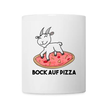 Bock auf Pizza - Ziege Ziegenbock - Tasse - Weiß - Vorne