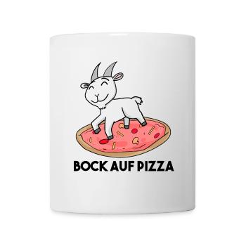 Bock auf Pizza - Ziege Ziegenbock - Tasse - Weiß - Vorne