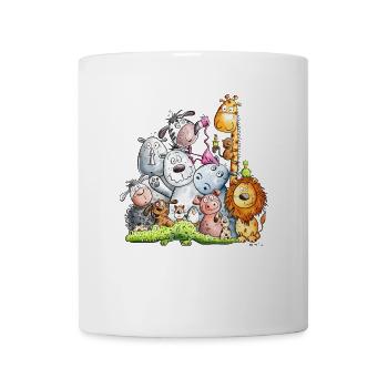 Happy Animal Pile I Animals I Zoo I Wilderness I Fun - Mug - white - Front