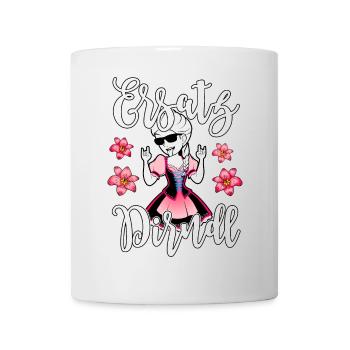 Ersatz Dirndl Trachtenshirt Damen - Tasse - Weiß - Vorne