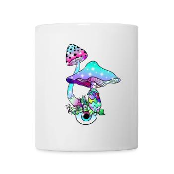 Champignons magiques Néon Zauber Pilze Psychédélique - Mug blanc - blanc - Devant