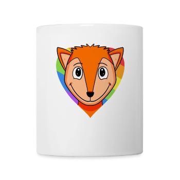 LGBT Tier Fuchs Regenbogen Herz - Tasse - Weiß - Vorne