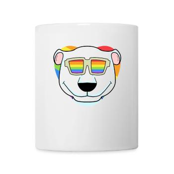 LGBT Tier Eisbär Regenbogen Herz - Tasse - Weiß - Vorne