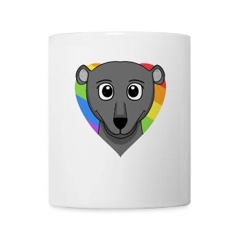 LGBT Animal Black Panther Rainbow Heart - Mug blanc - blanc - Devant