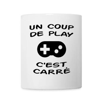 Un Coup De Play C'est Carré - Mug blanc - blanc - Devant