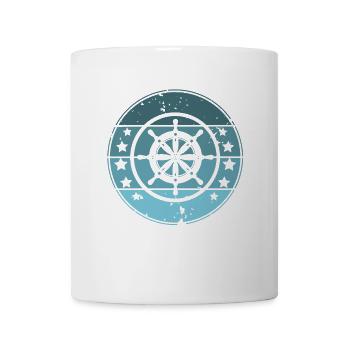 Volant Capitaine Voilier Voilier Bateau à moteur - Mug blanc - blanc - Devant