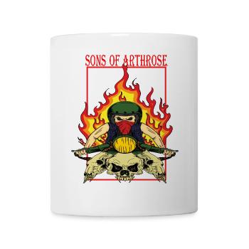 Flammenbiker Skullride - Tasse - Weiß - Vorne