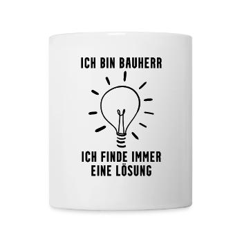 Bauherr Hausbau Baustelle Richtfest Geschenk - Tasse - Weiß - Vorne