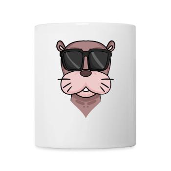 Lion de mer cool avec lunettes de soleil - Mug blanc - blanc - Devant