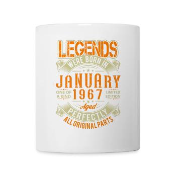 1967 Januar Geburtstag Legende - Tasse - Weiß - Vorne