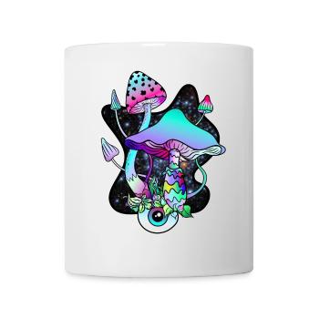 Magic Mushroom Eye Art psychédélique des champignons - Mug blanc - blanc - Devant
