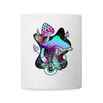 Champignons magiques Champignon coloré Art Goa Psy Trance - Mug blanc - blanc - Devant