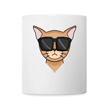 Chat abyssin avec lunettes de soleil - Mug blanc - blanc - Devant