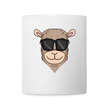 Cooles Lama mit Sonnenbrille - Tasse - Weiß - Vorne