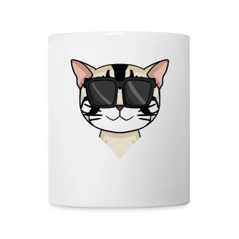 American Shorthair Cat avec lunettes de soleil - Mug blanc - blanc - Devant