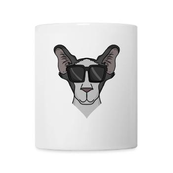 Orientalisch Kurzhaar Katze mit Sonnenbrille - Tasse - Weiß - Vorne