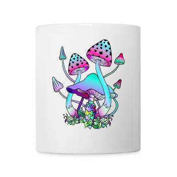 Magic Mushrooms Bunte Pilzkunst - Tasse - Weiß - Vorne