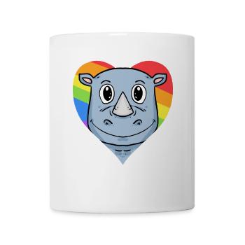 Nashorn Lgbt Regenbogen Farben - Tasse - Weiß - Vorne