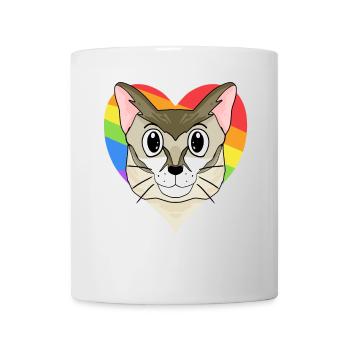 Chat Singapura - Rainbow Heart - Mug blanc - blanc - Devant