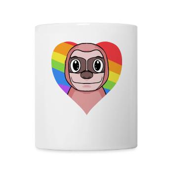 LGBT Tier Faultier Regenbogen - Tasse - Weiß - Vorne