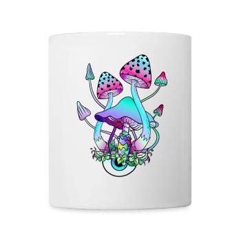 Magic Mushrooms Psychedelische Pilz Augen Kunst - Tasse - Weiß - Vorne