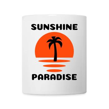 Sunshine, paradise (Half Sun, Palm Tree) - Mug - white - Front