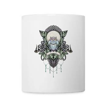 Niedliche dekorative Eule - Tasse - Weiß - Vorne
