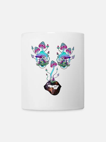 Magic Mushrooms Pilz Gesicht - Tasse - Weiß