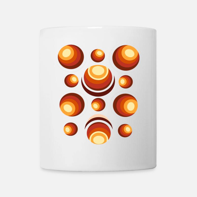 Retro Kreismuster 70er Jahre Halbmond - Tasse - Weiß