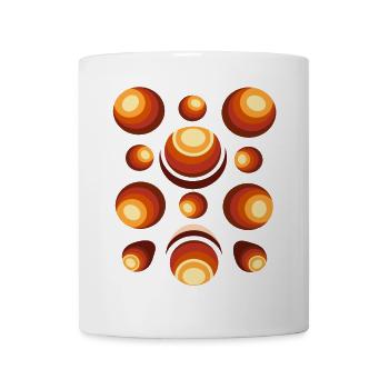 Retro Kugel 70er Jahre Muster Orangebraun - Tasse - Weiß - Vorne
