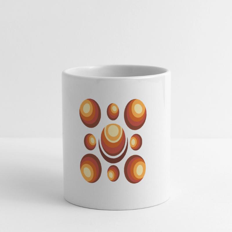 70s Wallpaper Pattern Retro Circle Pattern Mug blanc