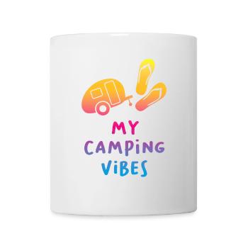Camping Vibes Quote Caravan Motorhome Course Fan - Mug - white - Front