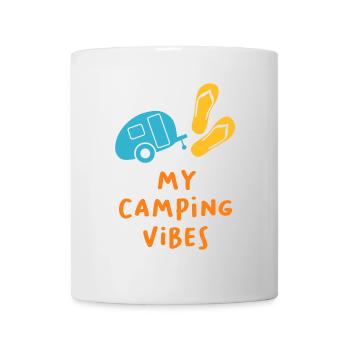 Camping Vibes Quote Caravan Wohnmobil Van Life Fun - Tasse - Weiß - Vorne