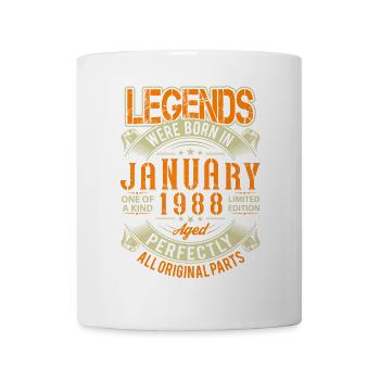 1988 Januar Geburtstag Legende - Tasse - Weiß - Vorne