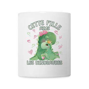 Dieses Mädchen Liebt Dinosaurier - Tasse - Weiß - Vorne