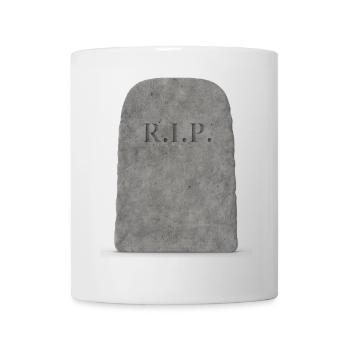 Gravurstein , Grabstein mit R.I.P. Schriftzug - Tasse - Weiß - Vorne