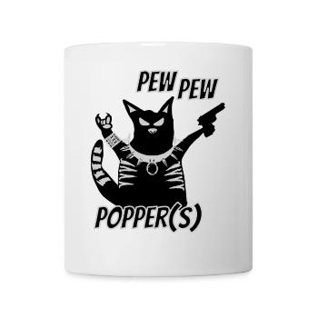 Pew Pew Popper Cat Heavy Metal - Mug - white - Front