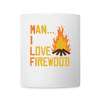 Man I Love Firewood - Lagerfeuer - Tasse - Weiß - Vorne