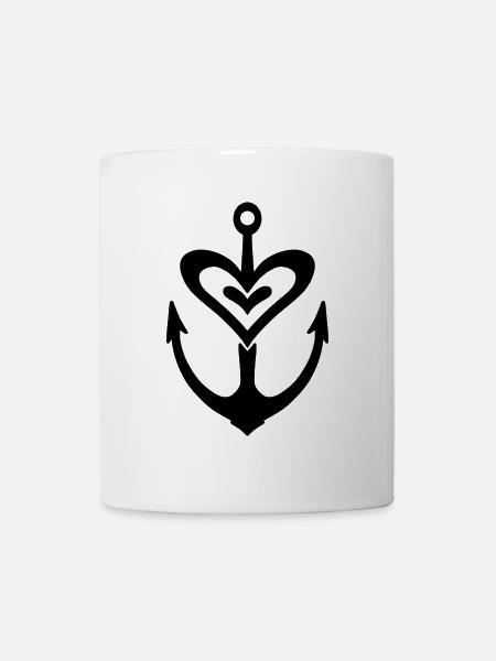 Anker Herz - Tasse - Weiß