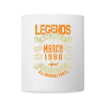 1988 März Geburtstag Legende - Tasse - Weiß - Vorne