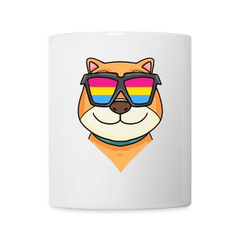Pansexual Shiba Inu Dog - Dog with Glasses - Mug - white - Front
