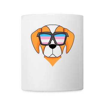 Transgender Epagneul Breton Dog - Dog with Glasses - Mug - white - Front
