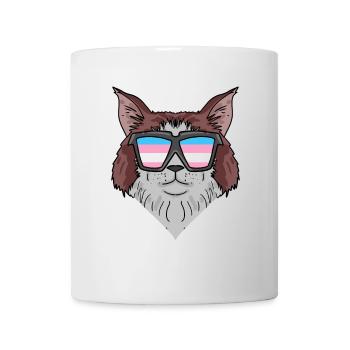 Transgender Transsexuell Maine Coon Katze Geschenk - Tasse - Weiß - Vorne