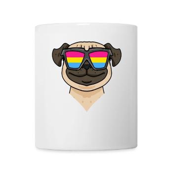 Pansexual Pug Dog - Dog with Glasses - Mug - white - Front