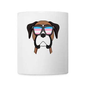 Transgender German Boxer Dog - Dog with Glasses - Mug - white - Front