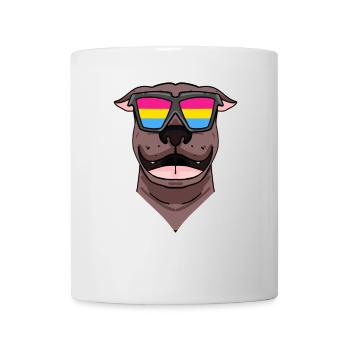 Pansexual Pit Bull Terrier Dog - Chien avec lunettes - Mug blanc - blanc - Devant