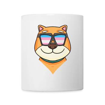 Transgender Shiba Inu Dog - Dog with Glasses - Mug - white - Front